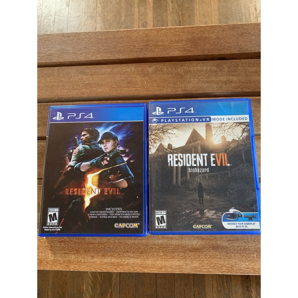 Sony PlayStation 4 PS4 Game Lot - Resident Evil 5 & Biohazard Capcom Zombie